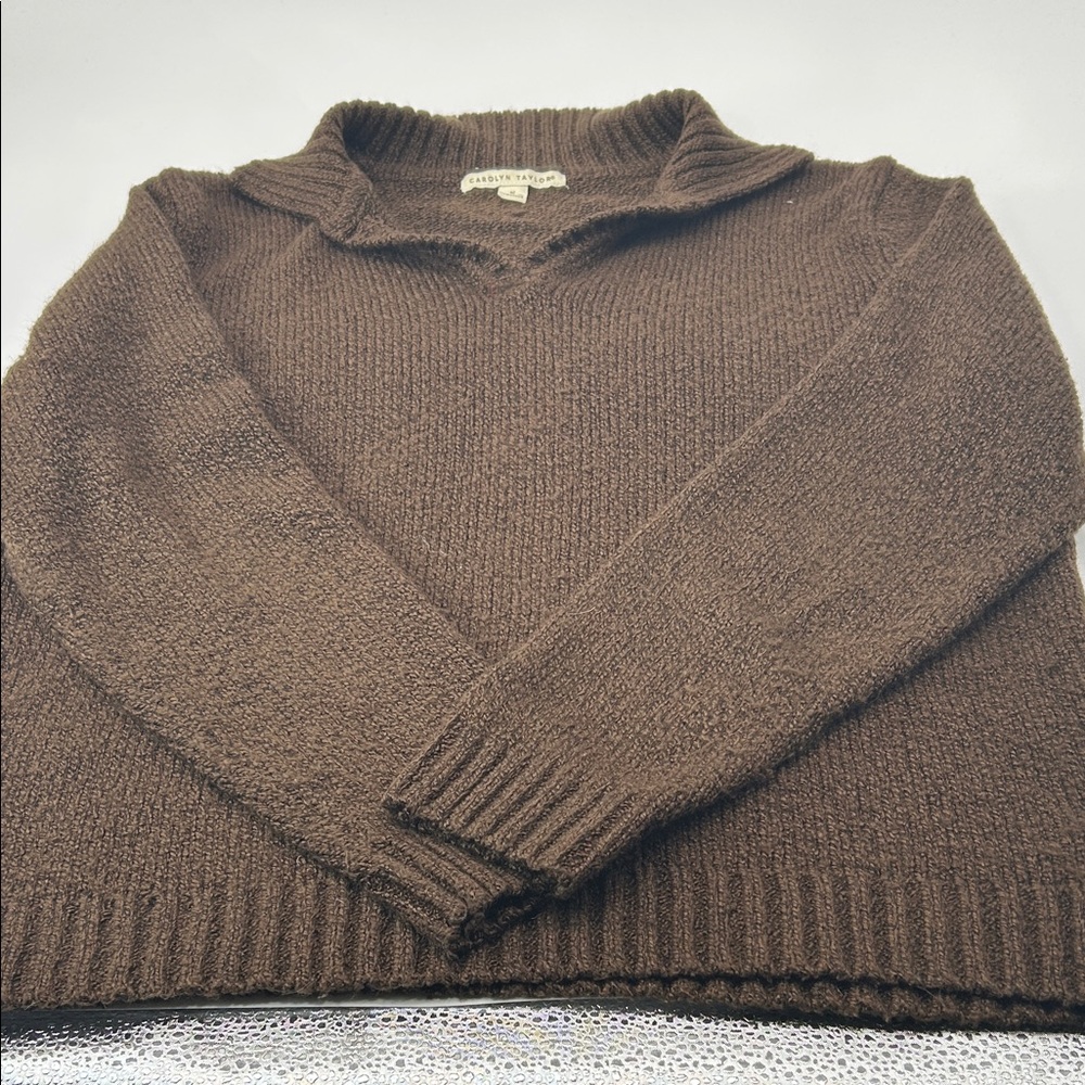 Carolyn Taylor women’s V-Neck Sweater - Rich Brown - Picture 14 of 16